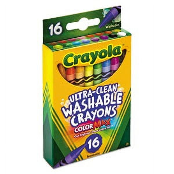 Crayola 526916 Ultra-Clean Washable Crayons, Regular, 8 Colors (Box of 16 Crayons)