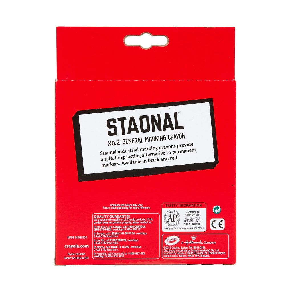 Crayola Staonal Marking Crayons Black 8/Box (52-0002-2-051) 563901