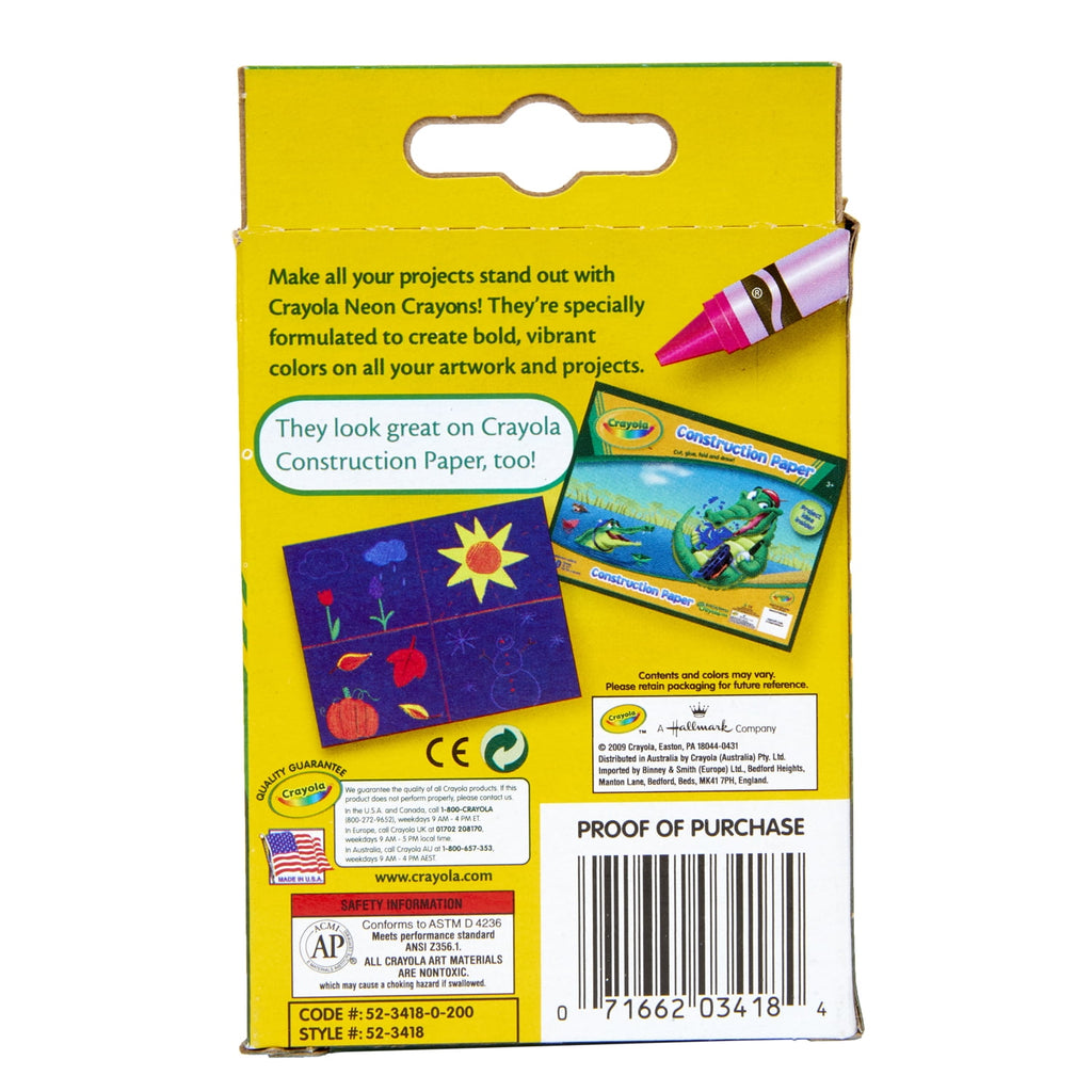 Neon Crayons, Pack of 8 | Bundle of 10 Packs