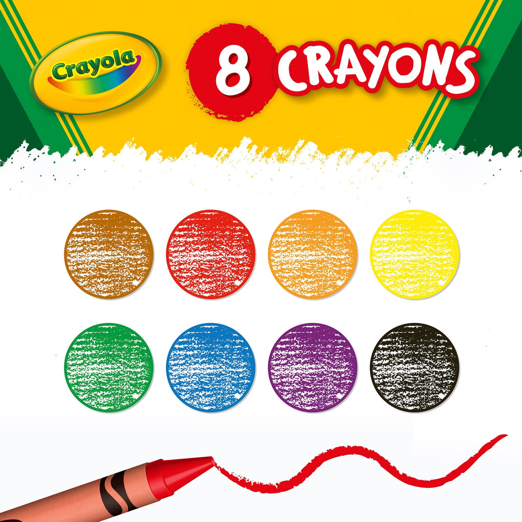Crayola Large Crayons, Tuck Box, 8 Colors Per Box, 12 Boxes