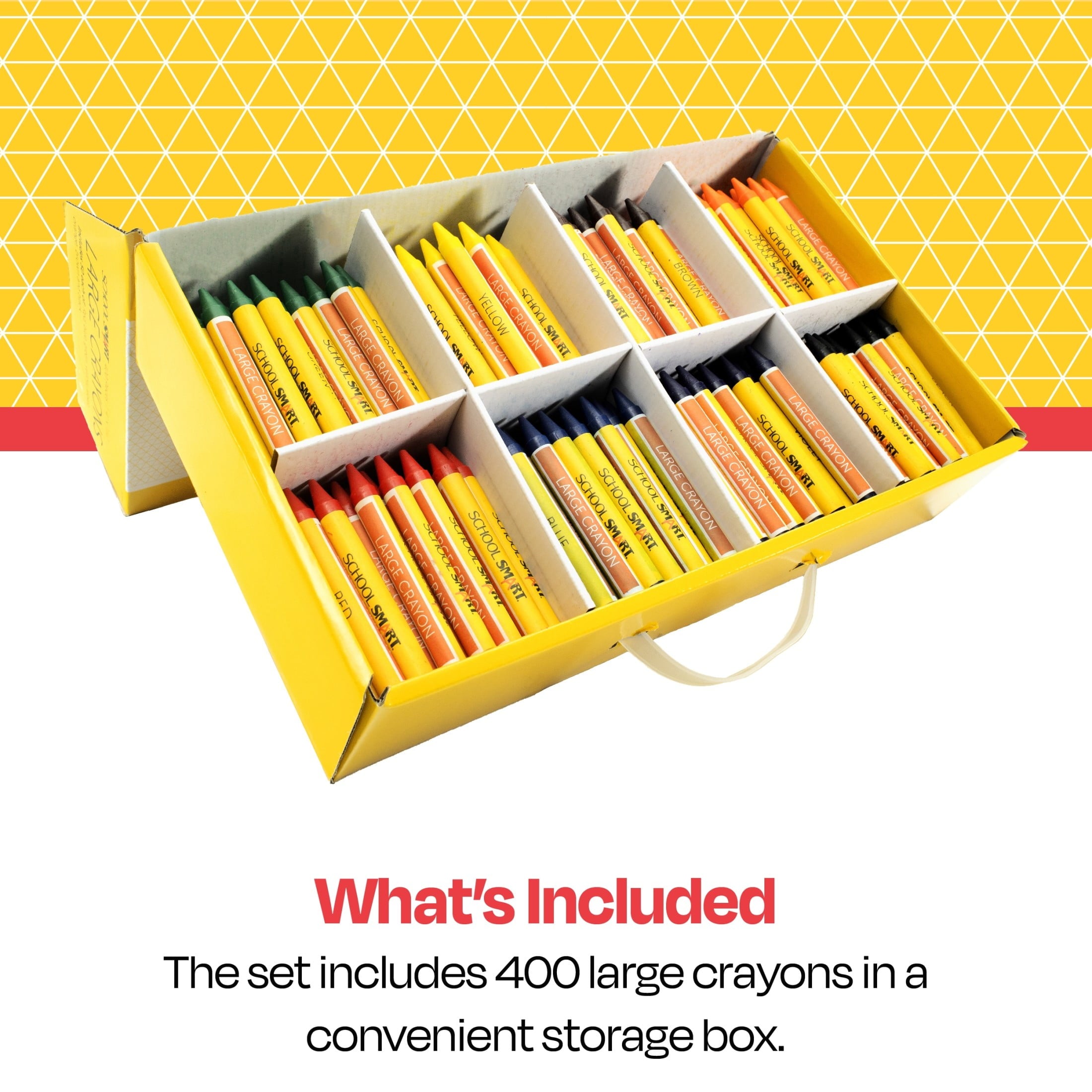 Crayons, Large Size, Assorted Colors, Pack of 400
