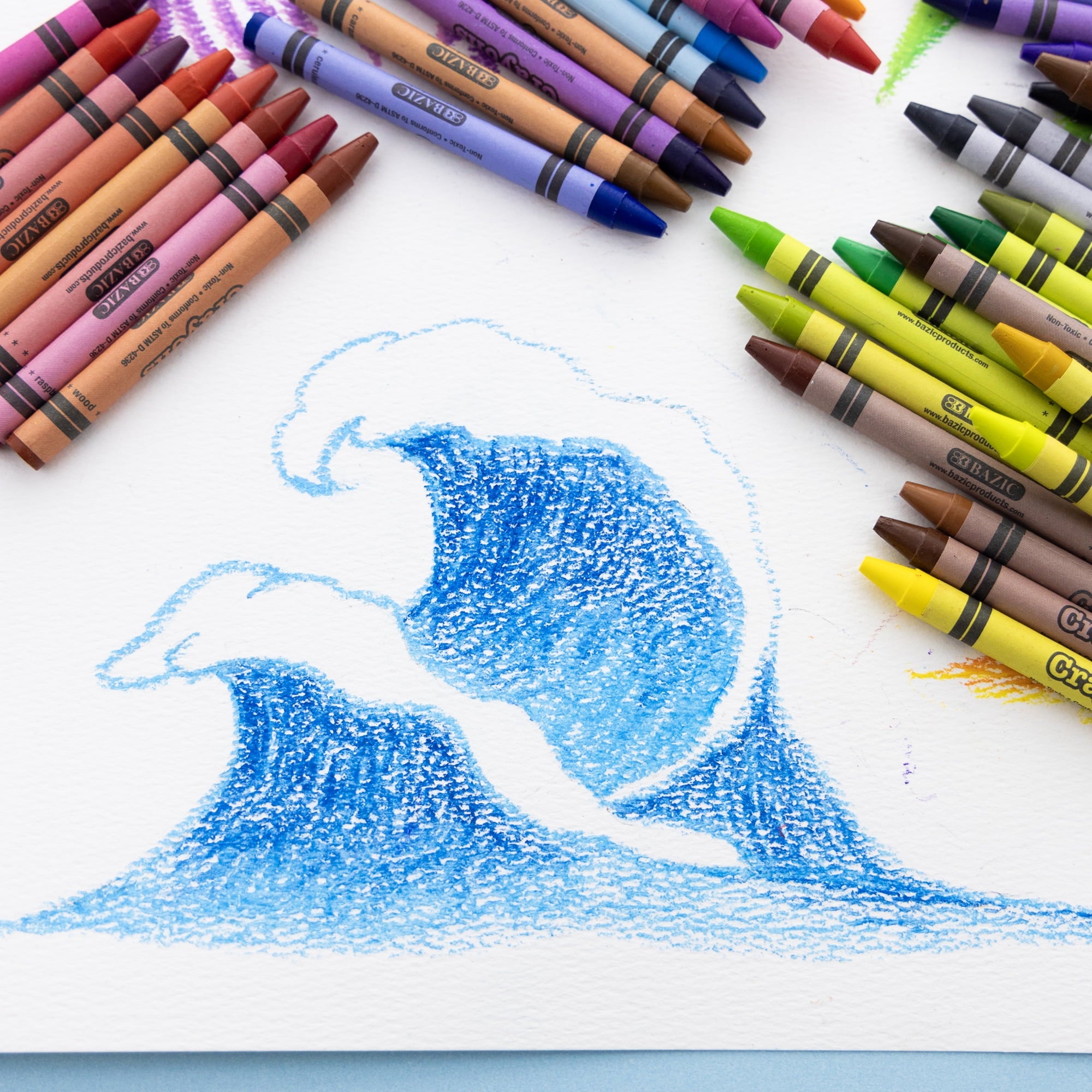 BAZIC Crayons 48-Count, Non Toxic Drawing Crayon (48/Pack), 1-Pack