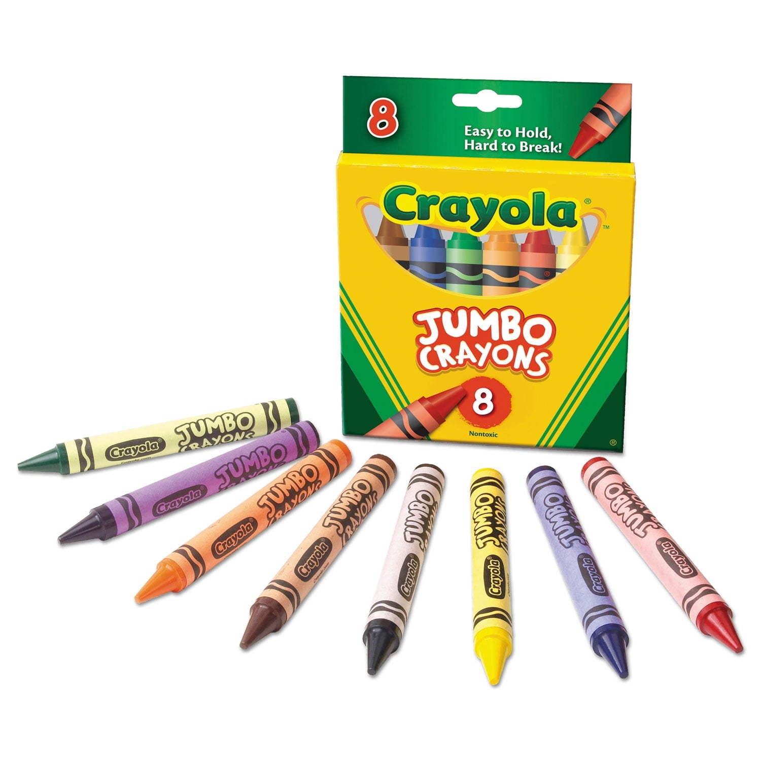 Jumbo Crayons, Assorted Colors, 8/Box