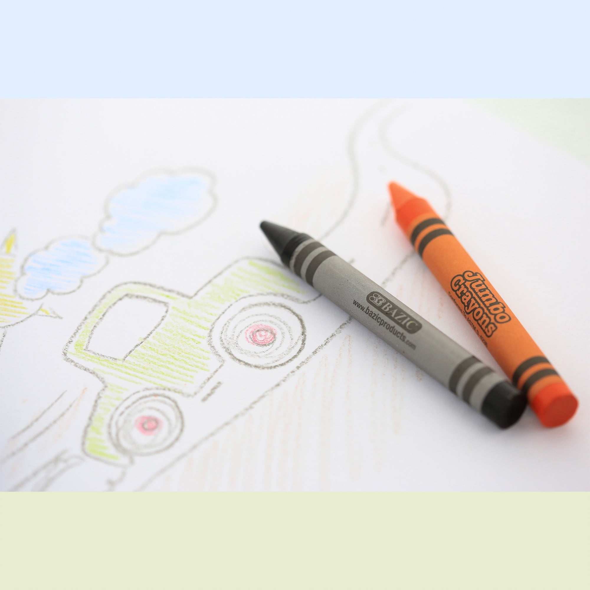 BAZIC 8 Color Premium Jumbo Crayons [2518]