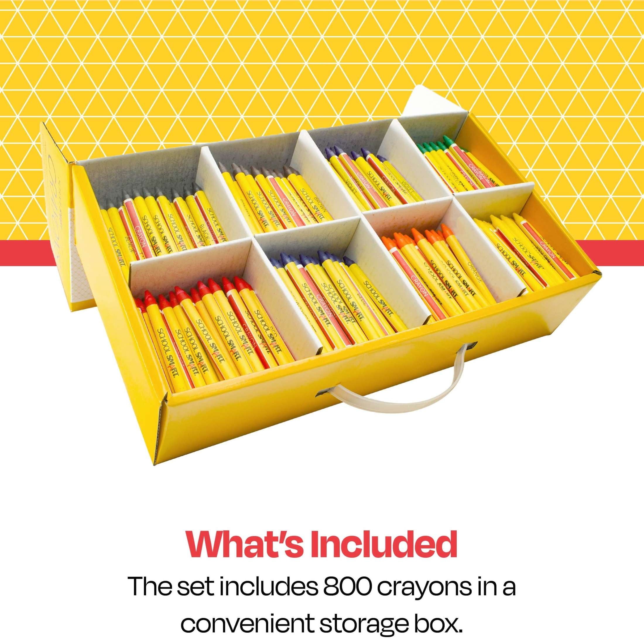 Crayons, Standard Size, Assorted Colors, Pack of 800