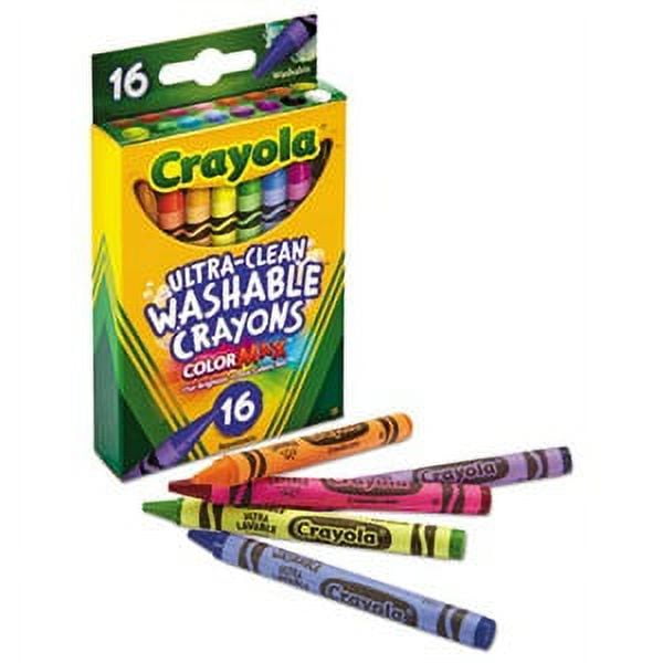 Crayola 526916 Ultra-Clean Washable Crayons, Regular, 8 Colors (Box of 16 Crayons)