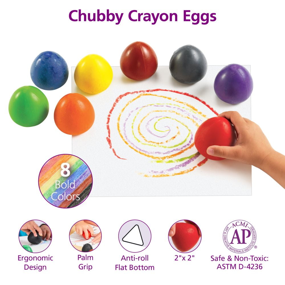 Colorations Chubby Crayon Eggs ? Set of 8