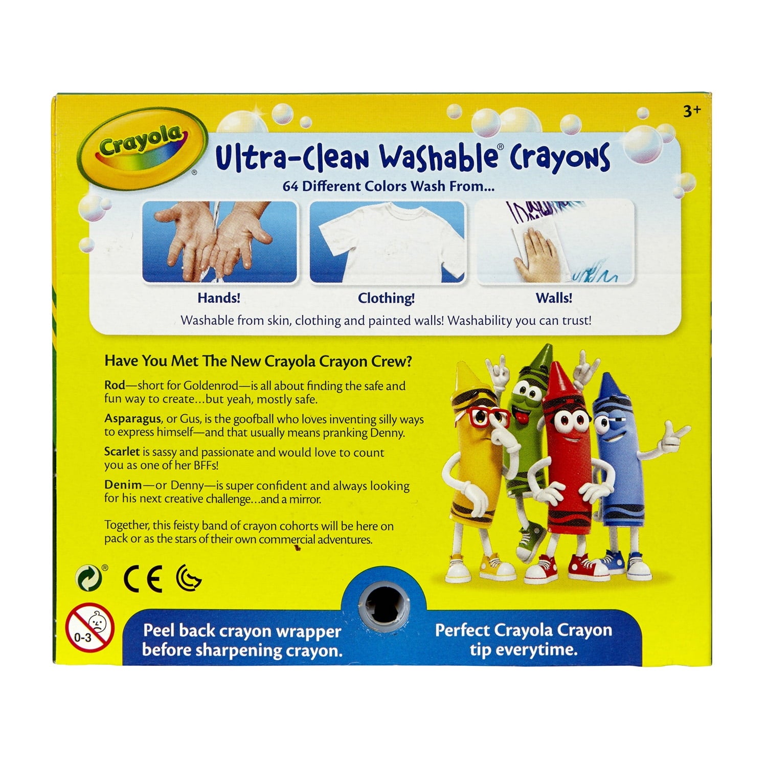Crayola Ultra-Clean Washable Crayons, Regular Size, 64 Per Pack, 2 Packs