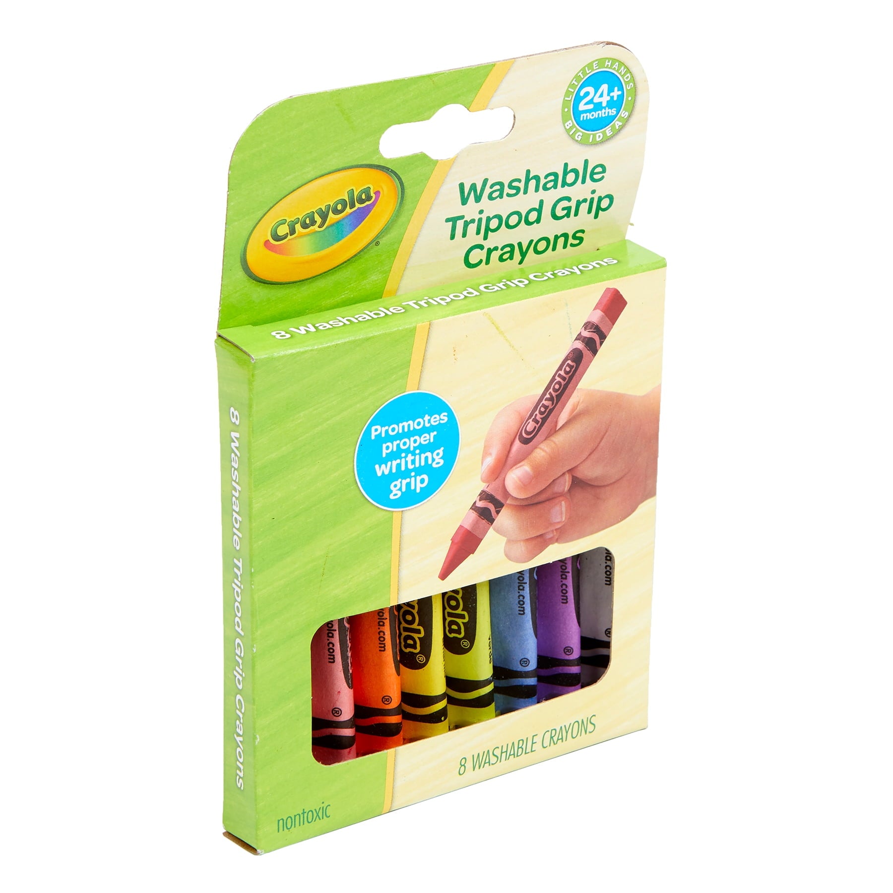 Crayola Washable Tripod Grip Crayons, 8 Per Pack, 8 Packs