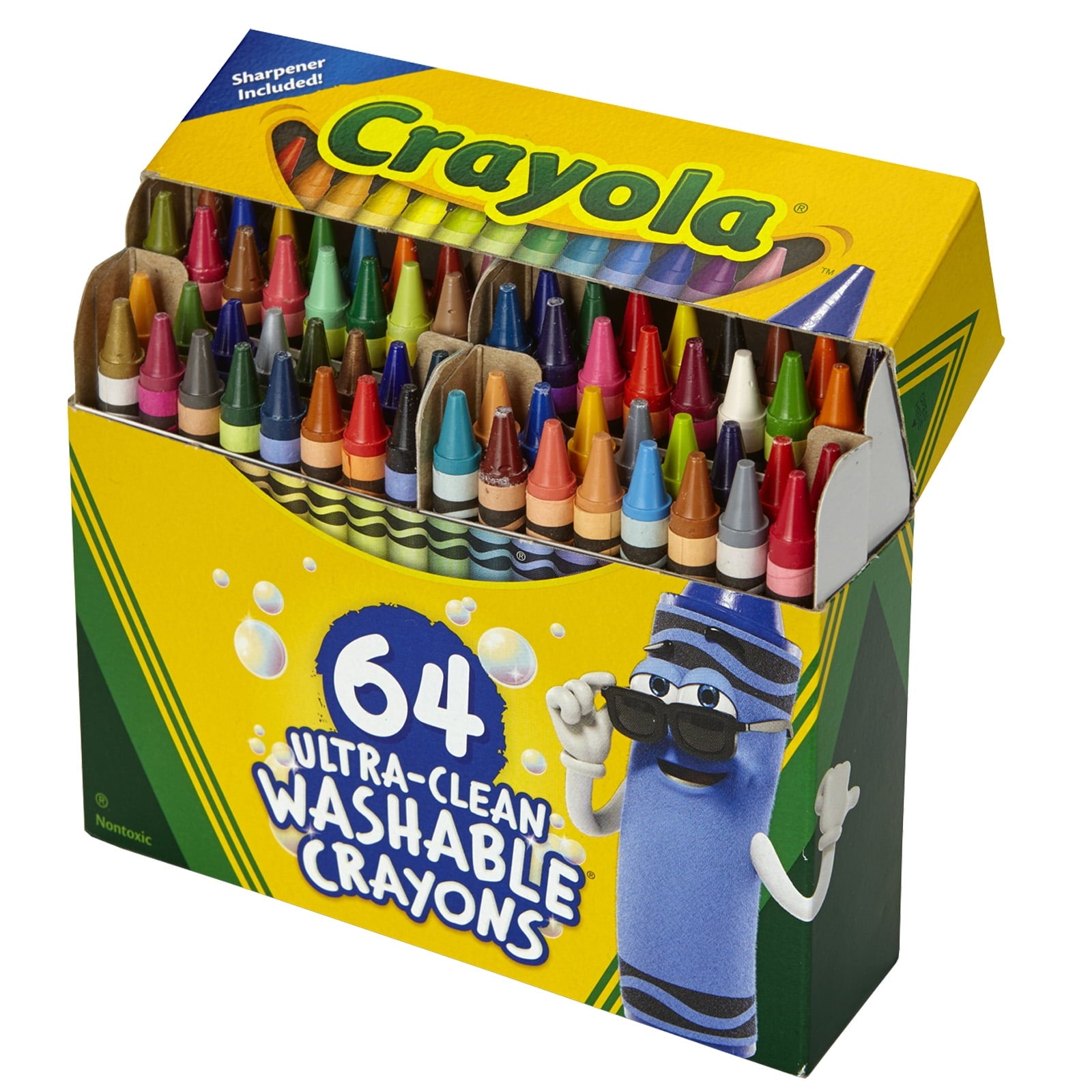 Crayola Ultra-Clean Washable Crayons, Regular Size, 64 Per Pack, 2 Packs