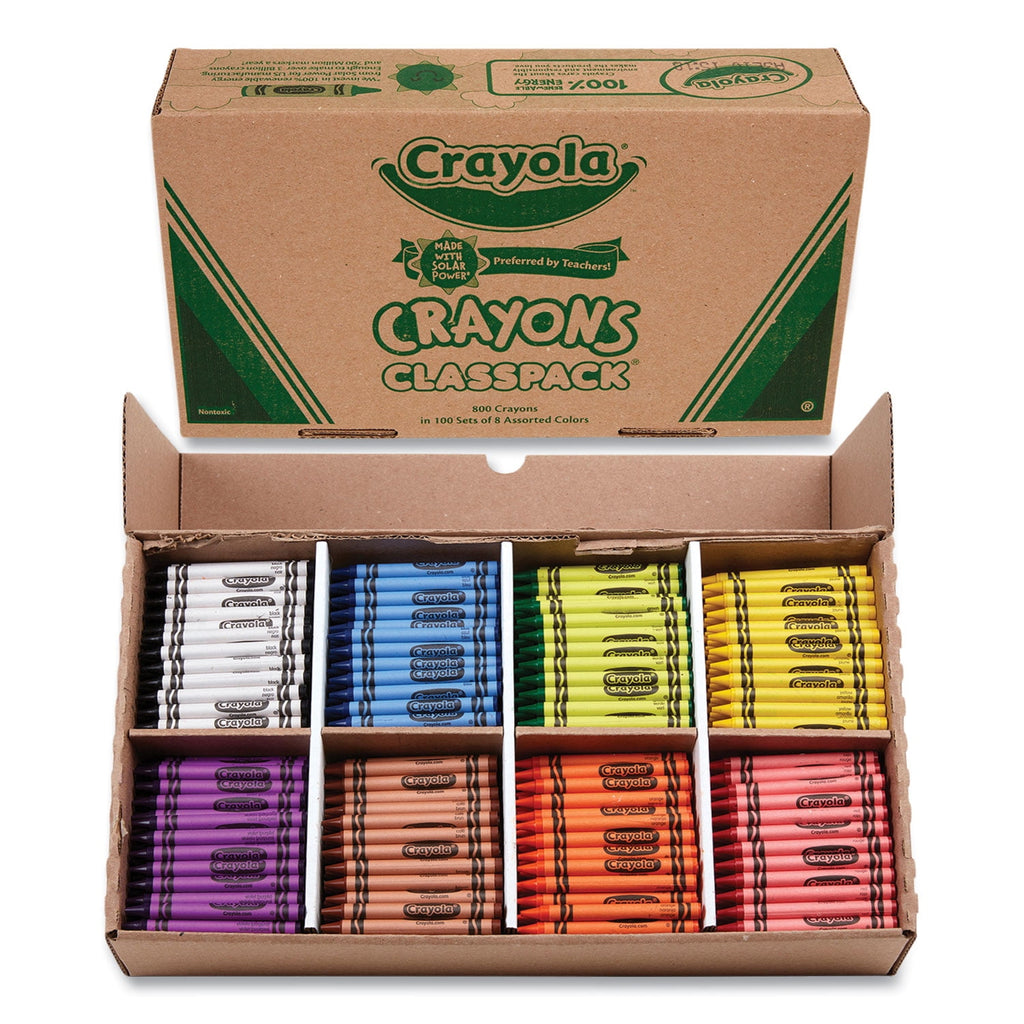 Classpack Regular Crayons, 8 Colors, 800/box