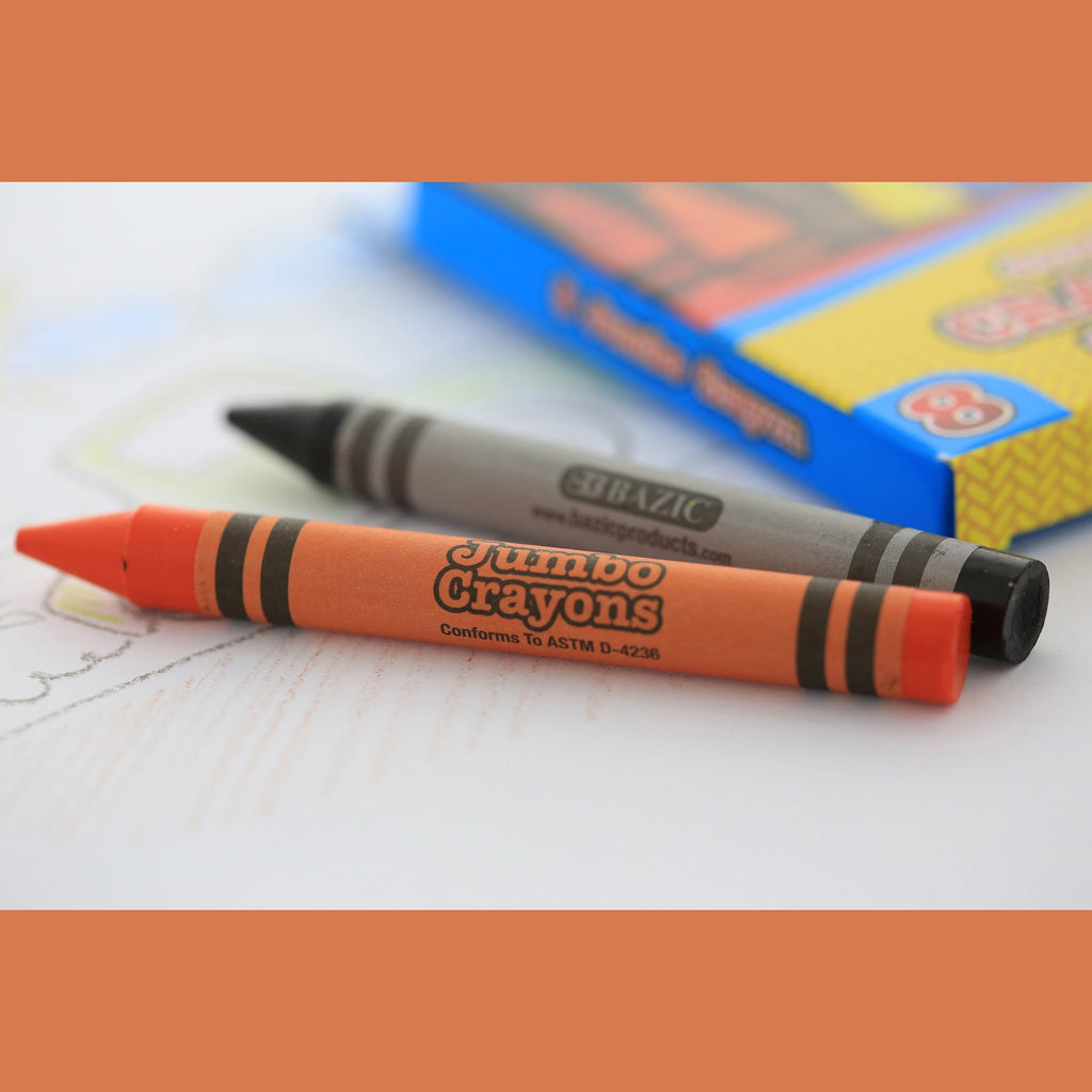 BAZIC 8 Color Premium Jumbo Crayons [2518]