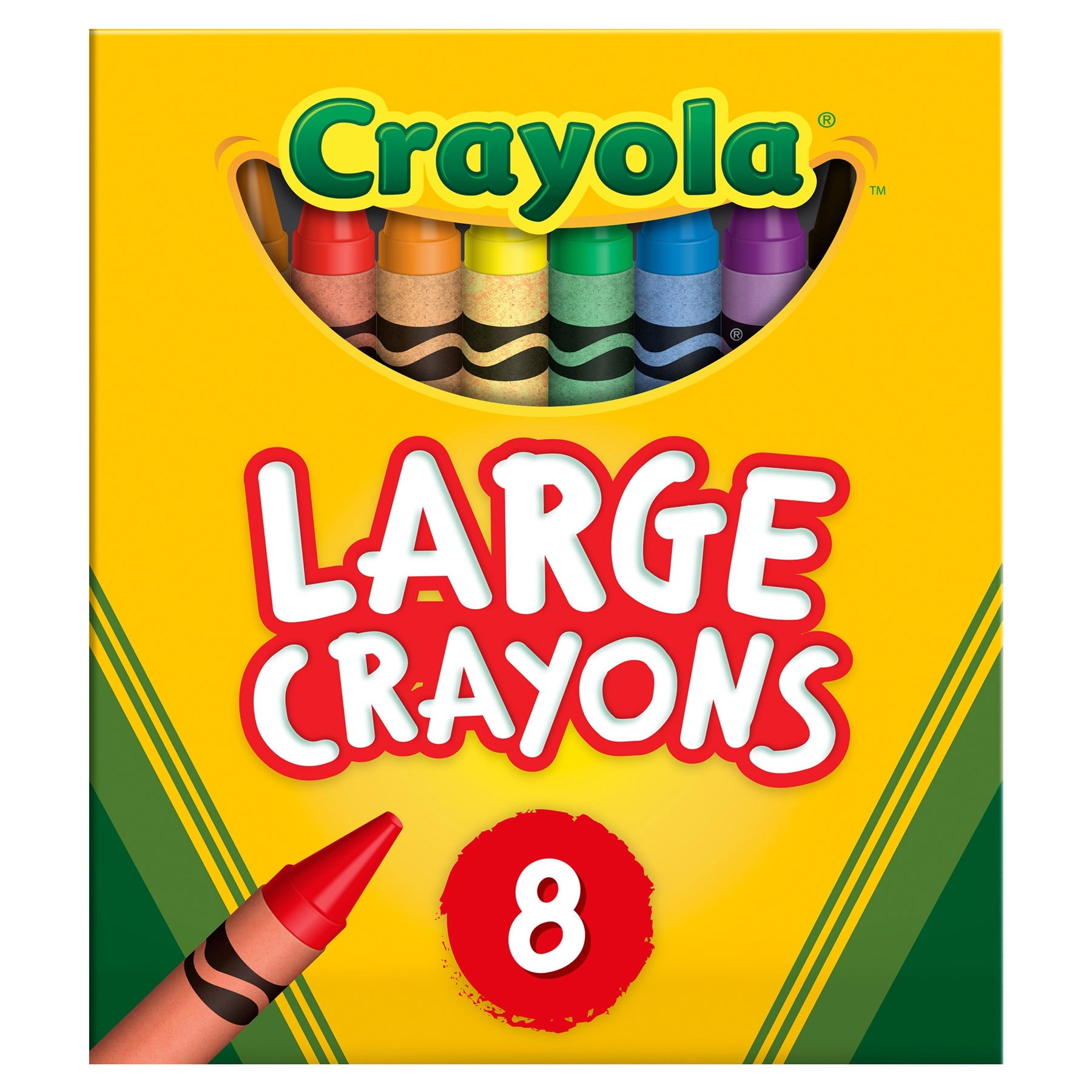 Crayola Large Crayons, Tuck Box, 8 Colors Per Box, 12 Boxes