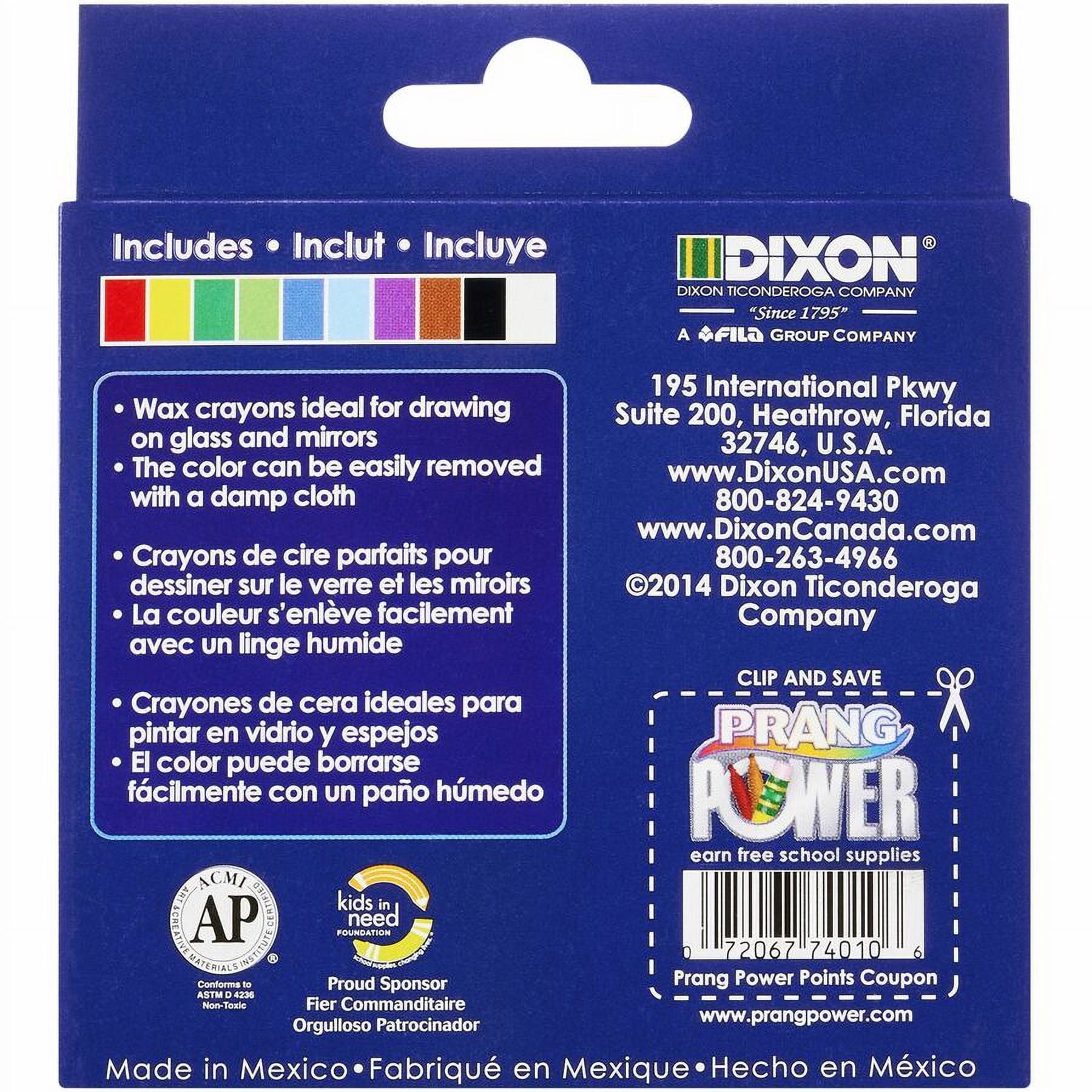 Prang, DIX74010, Decor Glass Crayons, 10 / Set, Assorted