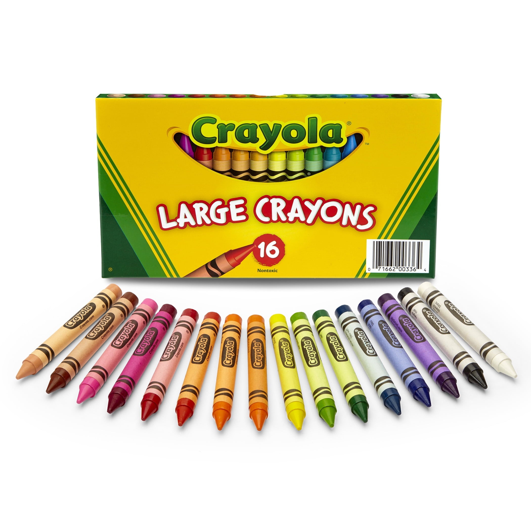 Crayola Large Crayons, Classic Colors, 16 Per Pack, 6 Packs