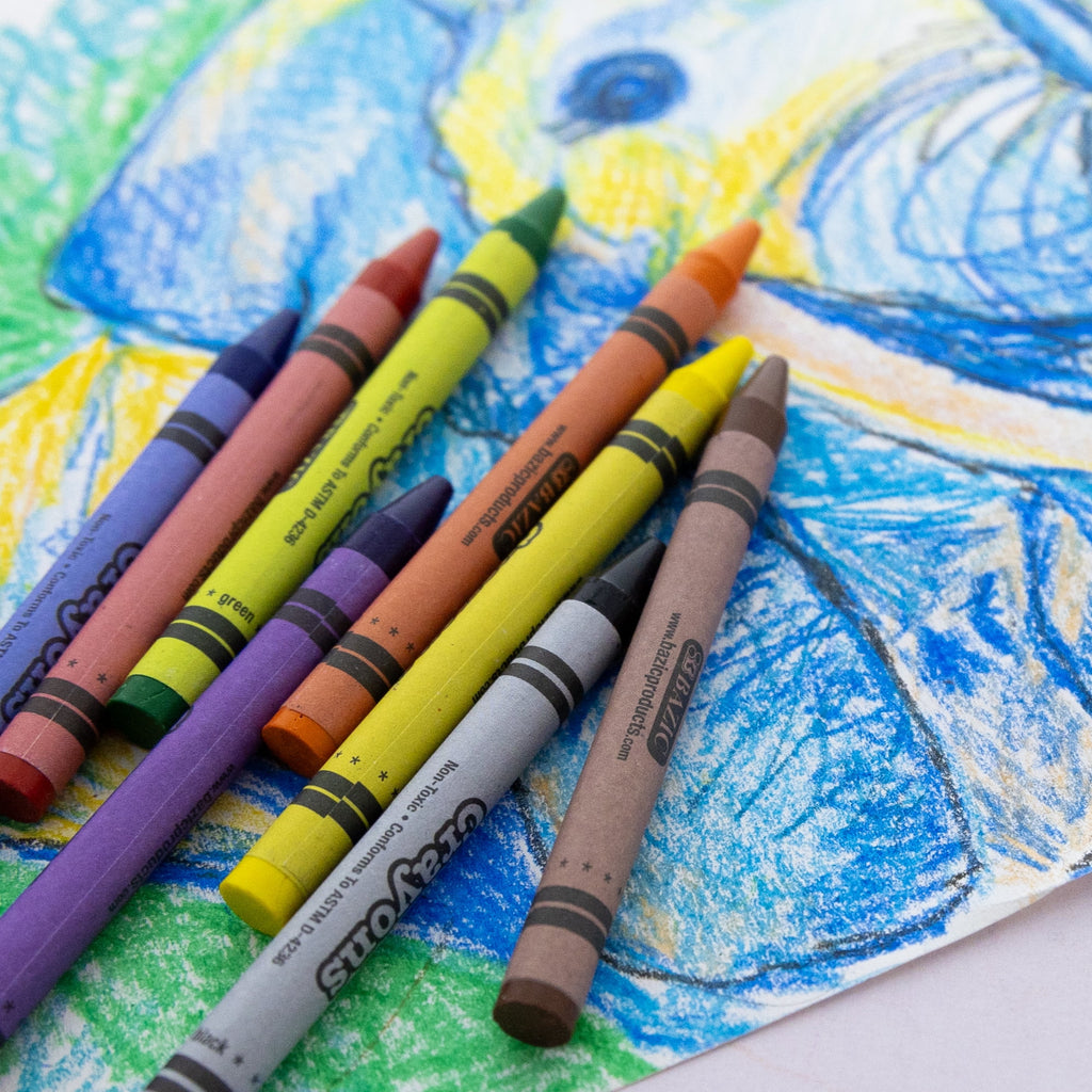 BAZIC 64 Ct. Premium Color Crayons w/ Sharpener [2515]