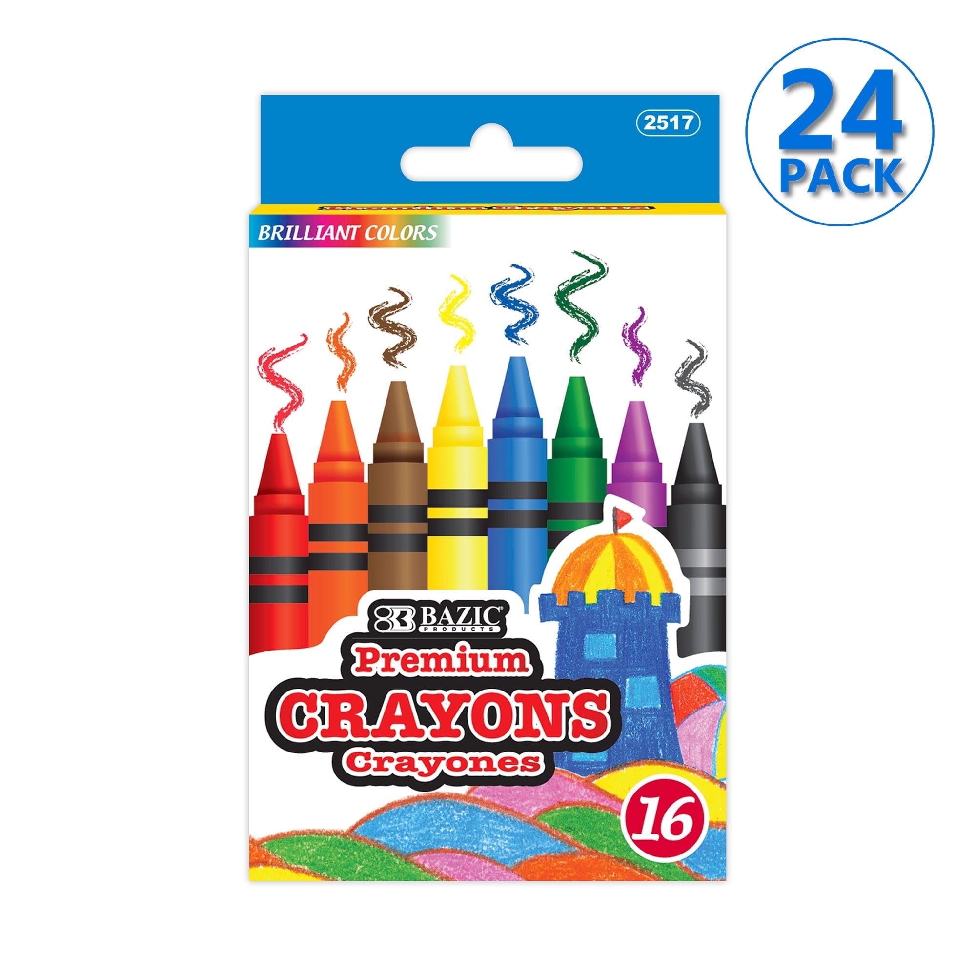 BAZIC Crayons 16-Count, Non Toxic Drawing Crayon (16/Pack), 1-Pack