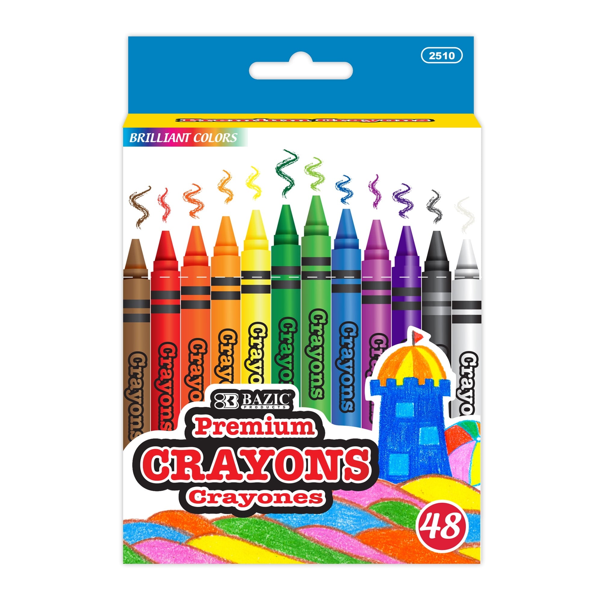BAZIC Crayons 48-Count, Non Toxic Drawing Crayon (48/Pack), 1-Pack