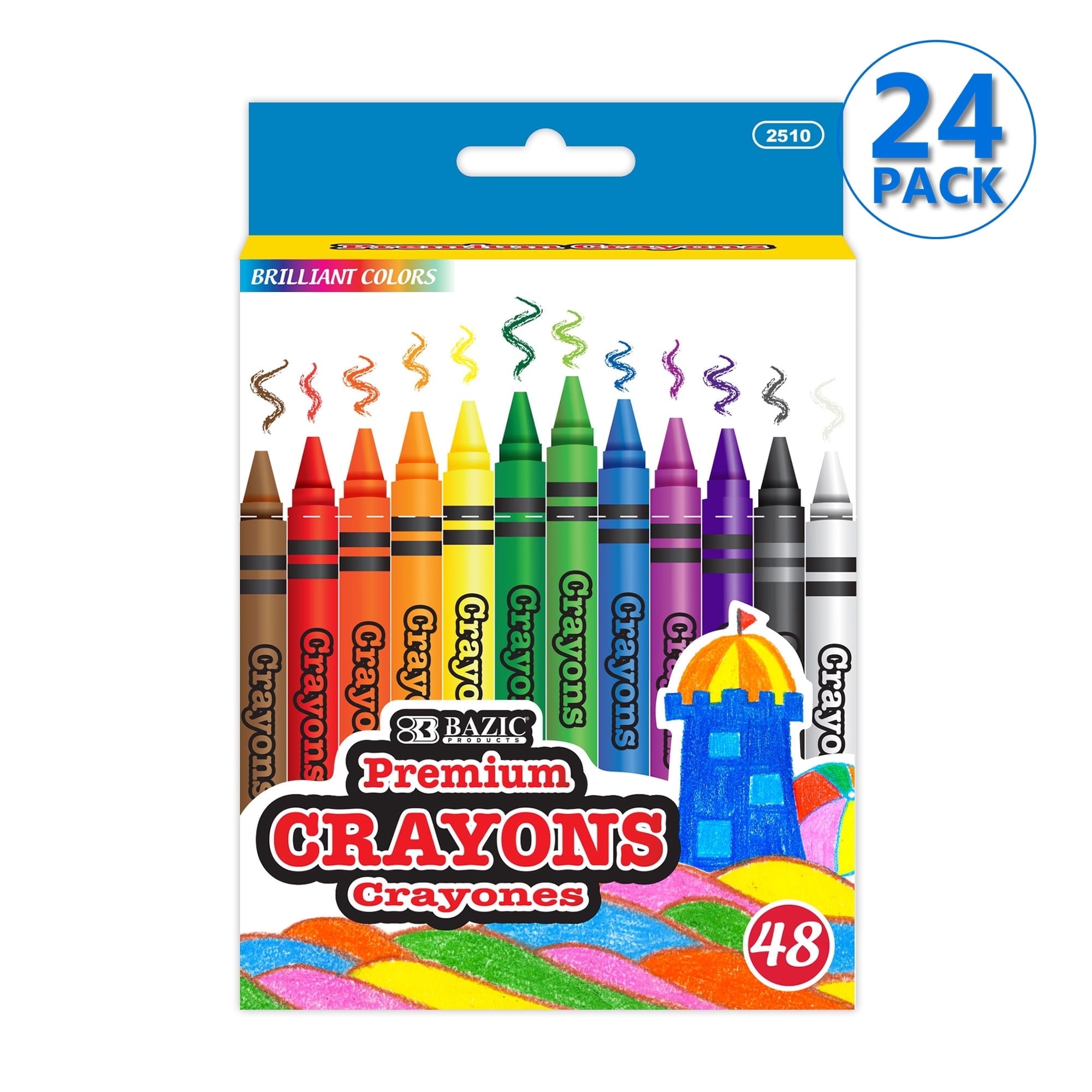 BAZIC Crayons 48-Count, Non Toxic Drawing Crayon (48/Pack), 1-Pack
