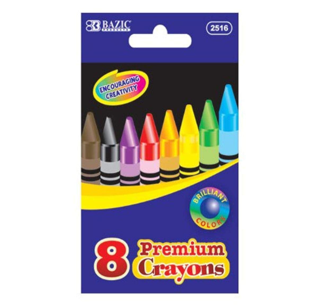 BAZIC 8 Color Premium Crayons [2516]