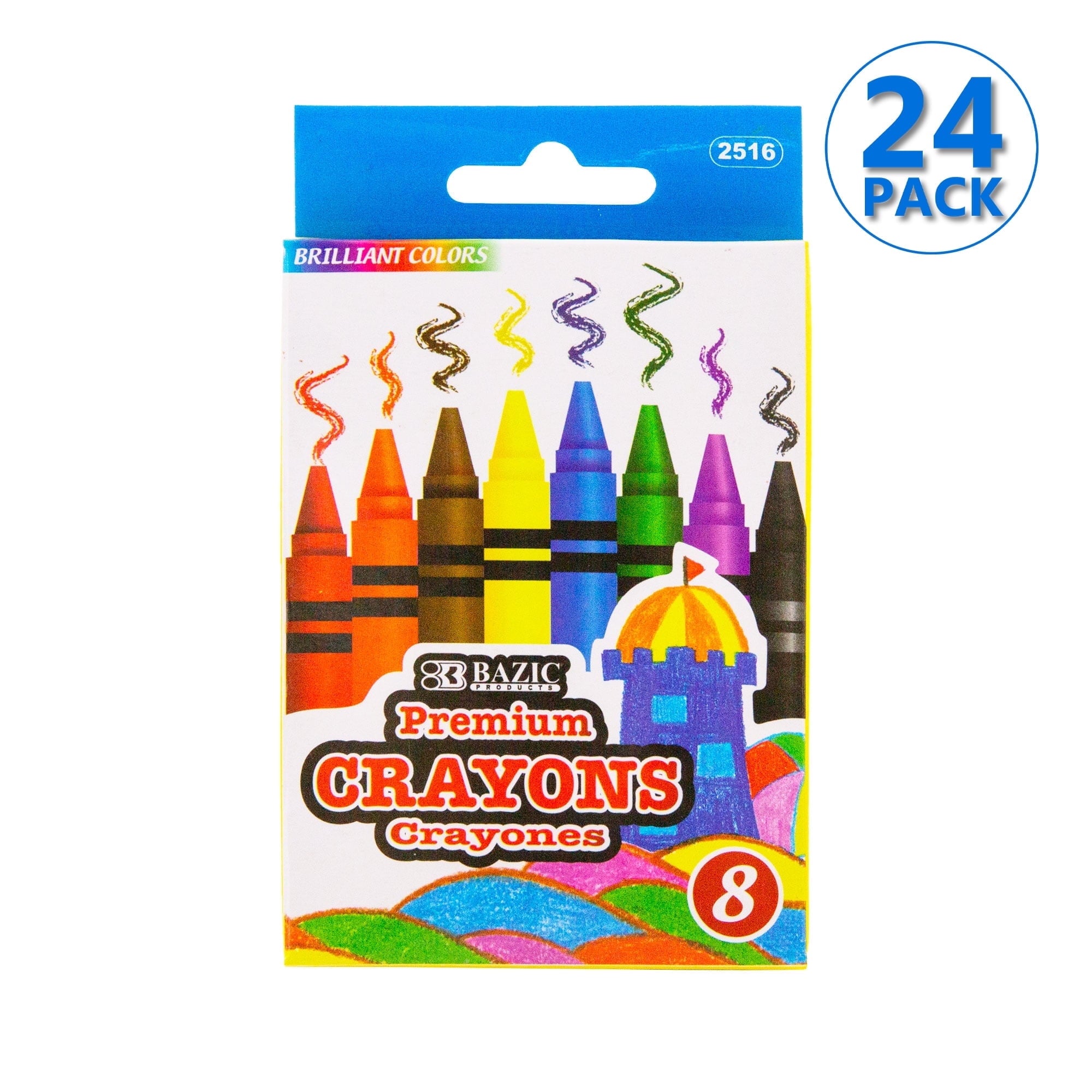 BAZIC 8 Color Premium Crayons [2516]