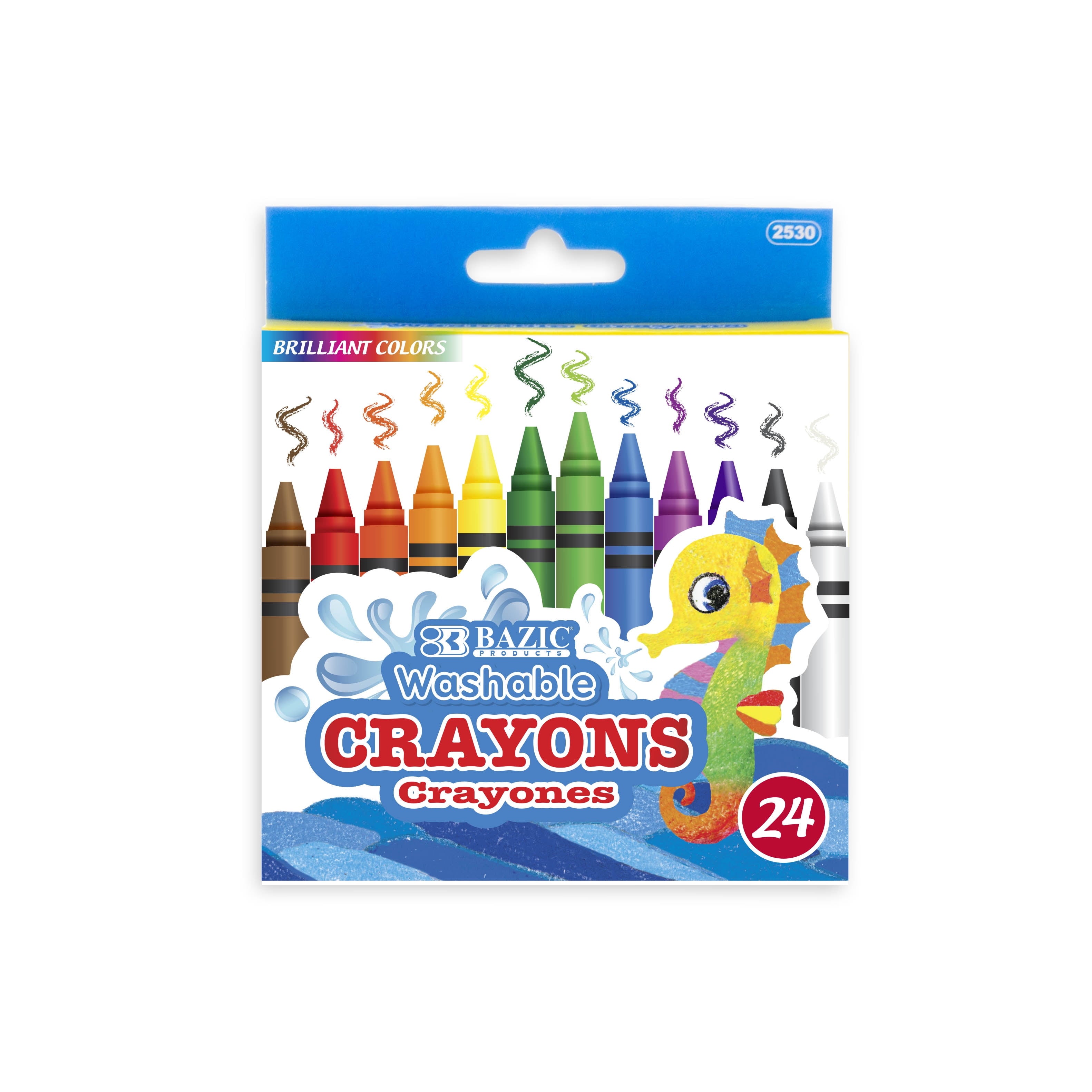 BAZIC 24 Color Washable Premium Crayons [2530]