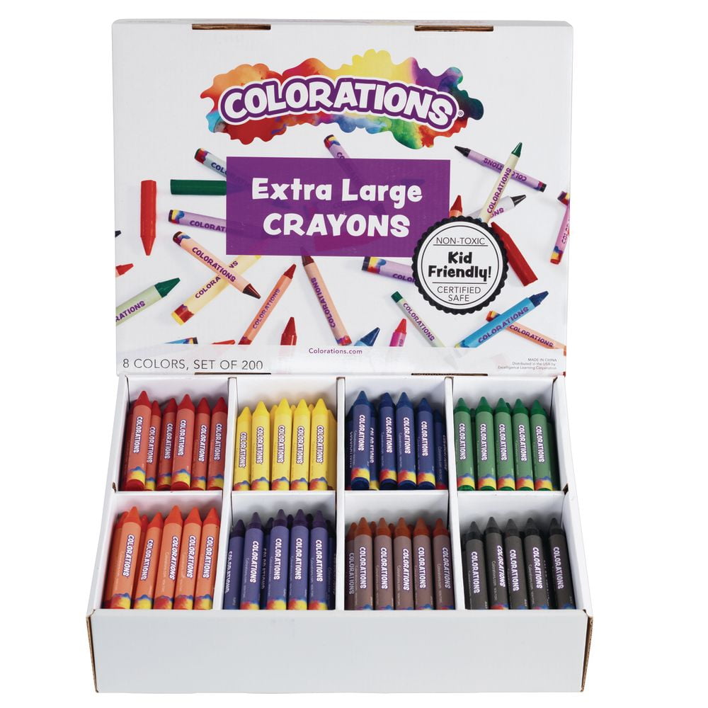Colorations Extra Large Crayons, Value Pack - Set of 200