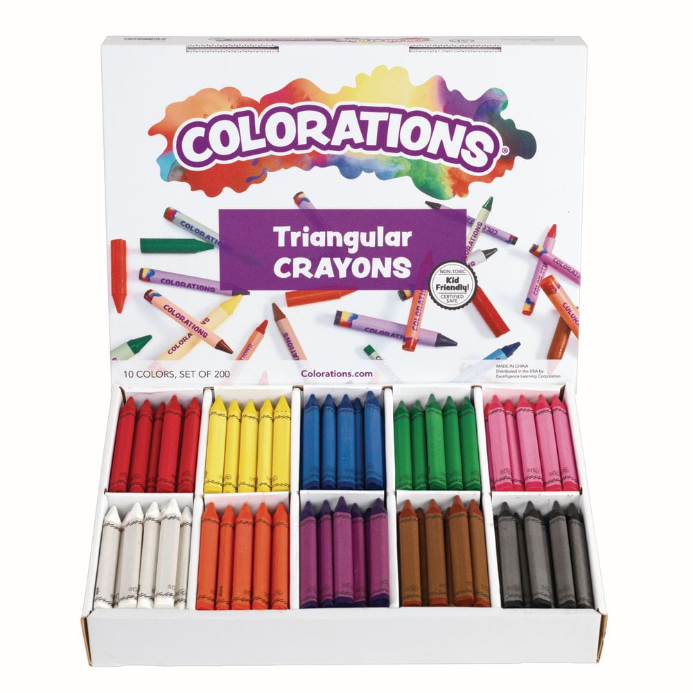 Colorations Large Triangular Crayons Value Pack - Set of 200