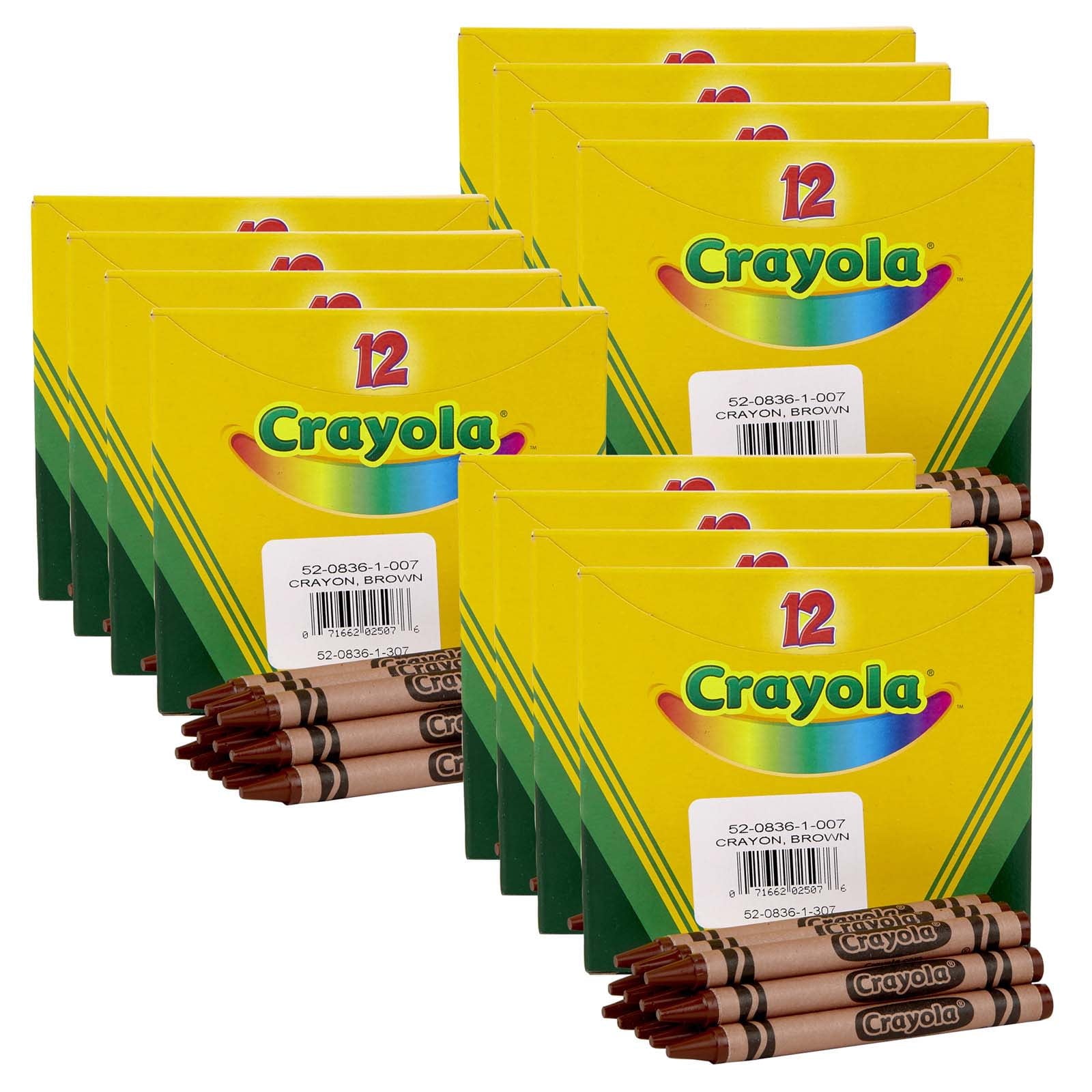 Crayola Bulk Crayons, Brown, Regular Size, 12 Per Box, 12 Boxes