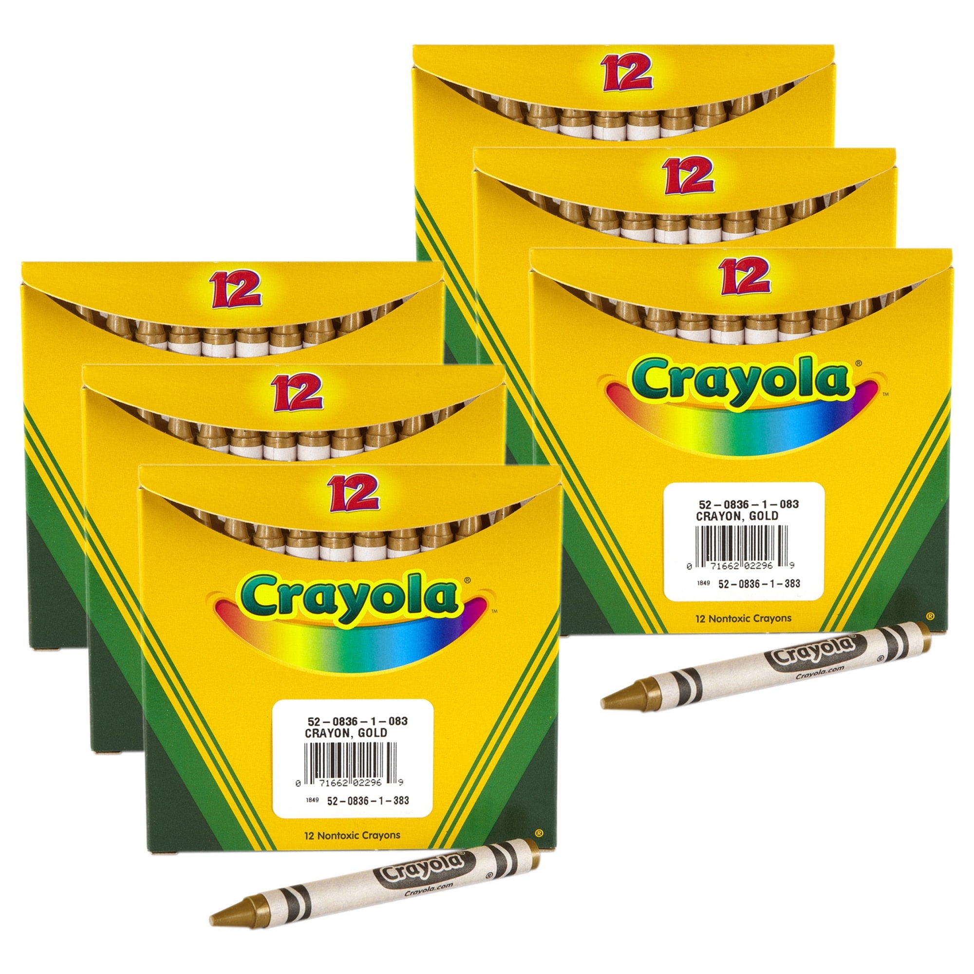 Crayola Bulk Crayons, Regular Size, Gold, 12 Per Pack, 6 Packs