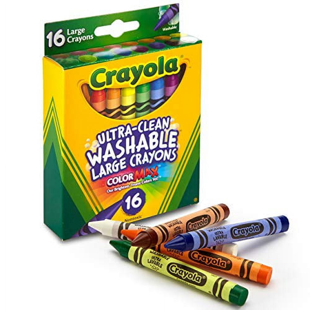 Crayola Ultra Clean Washable Crayons, Large Crayons, 16 Count, 3 Pack