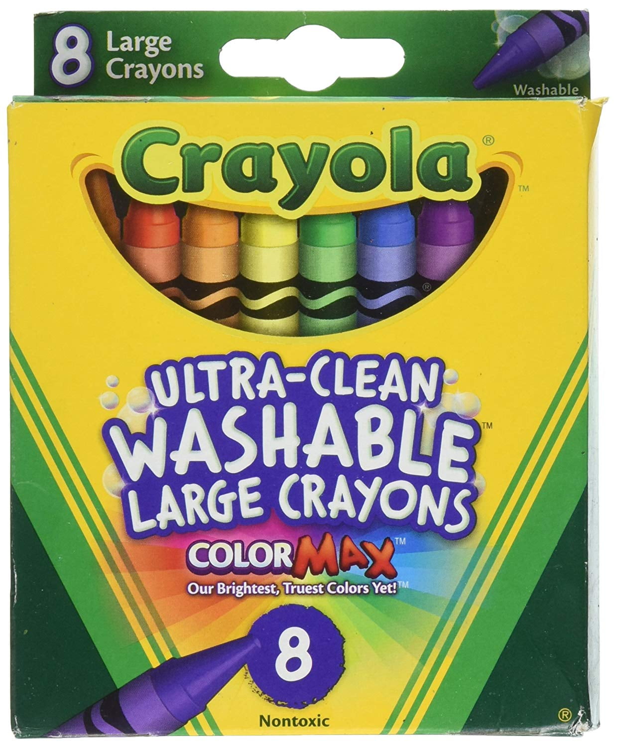 Crayola Washable Crayons, Large, Pack of 8 Colors (Pack of 4)