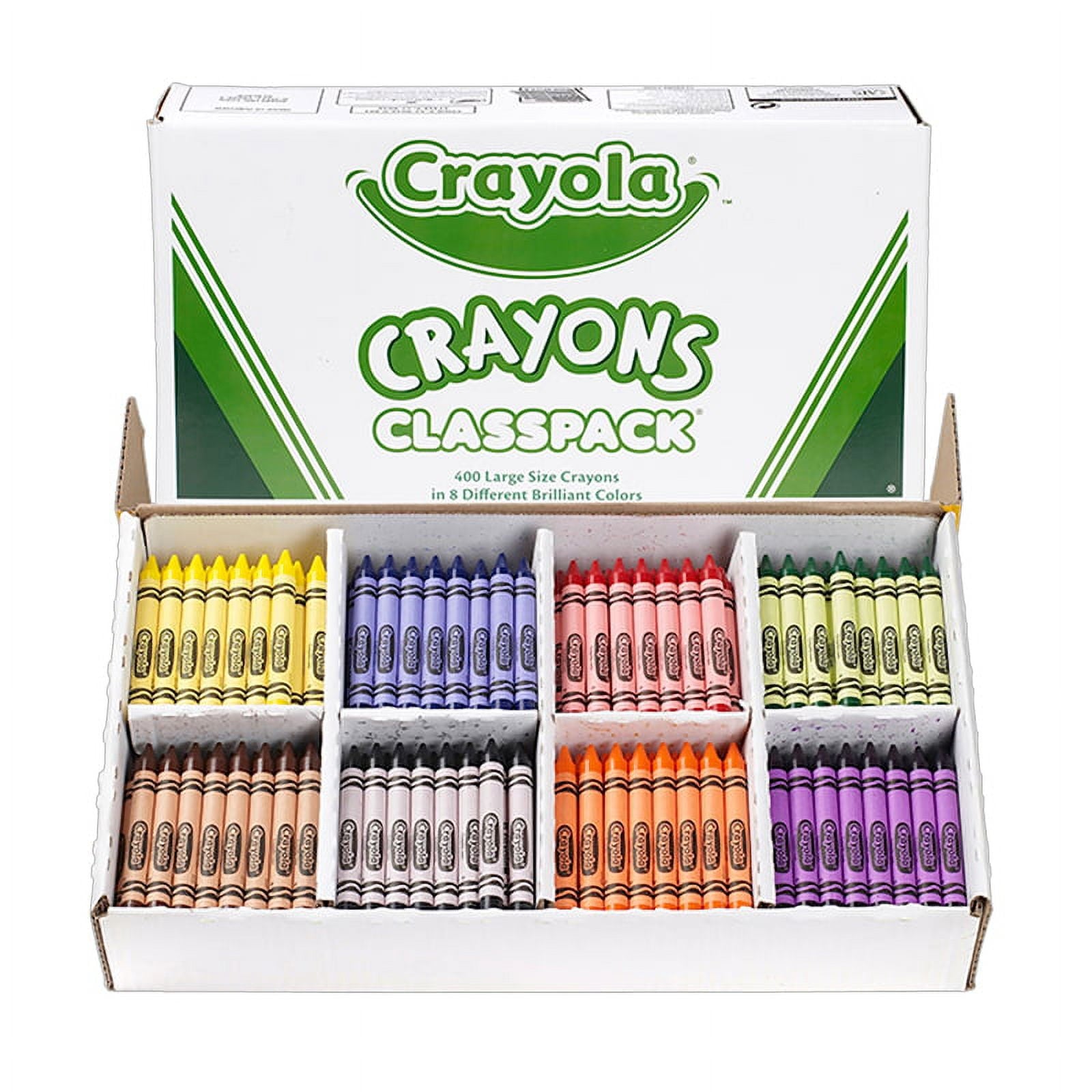 Crayon Classpack, Large Size, 8 Colors, 400 Count (400 crayons)