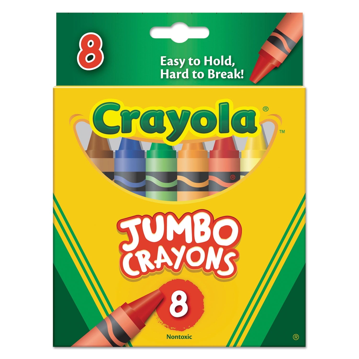 Jumbo Crayons, Assorted Colors, 8/Box