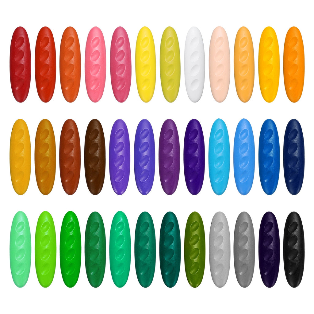 Uxcell Washable Crayons, 36Pcs Easy to Grip Peanut Shape Crayon, 36 Colors