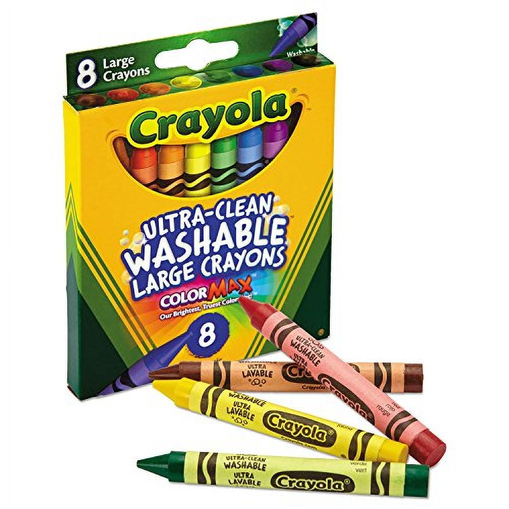 Crayola 523280 Ultra Clean Washable Crayons Large 8 Colors Box