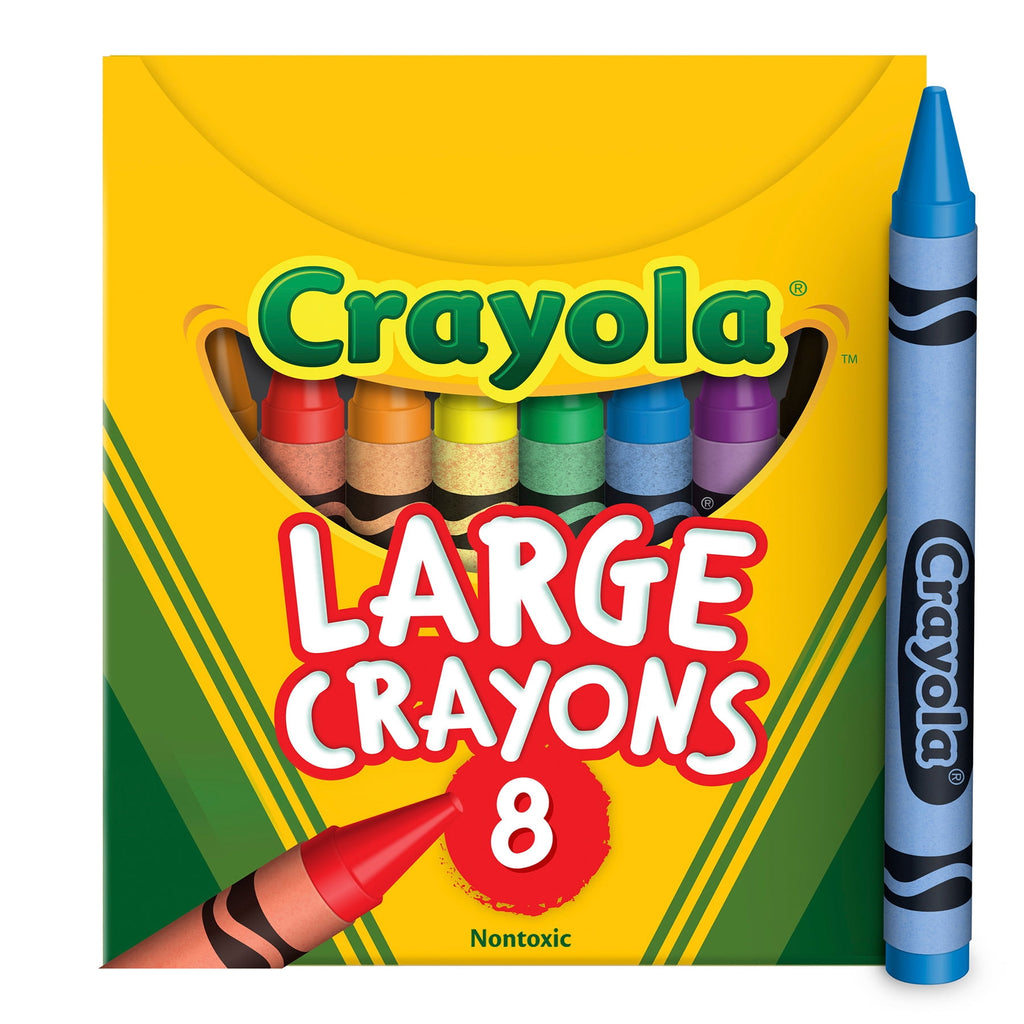 Crayola Large Crayons, Tuck Box, 8 Colors Per Box, 12 Boxes