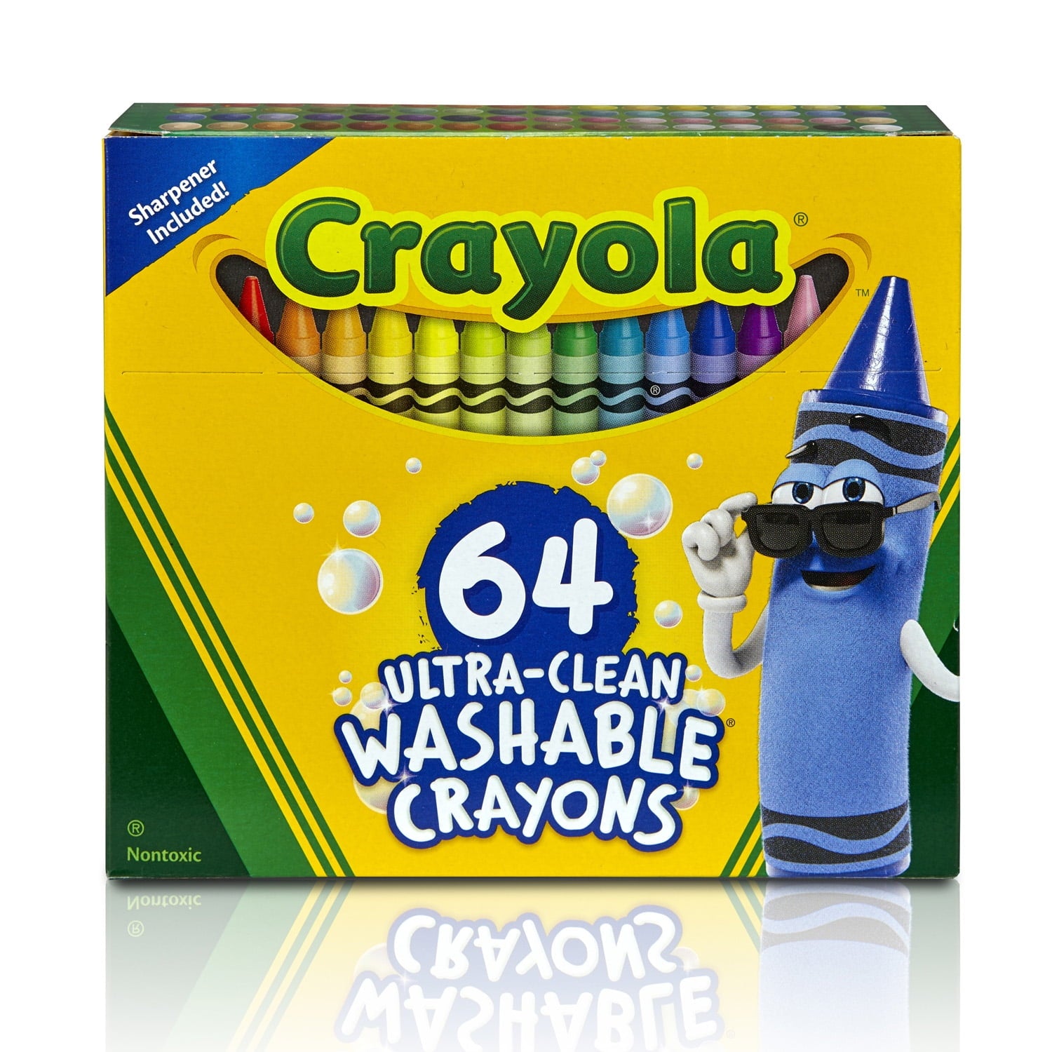 Crayola Ultra-Clean Washable Crayons, Regular Size, 64 Per Pack, 2 Packs