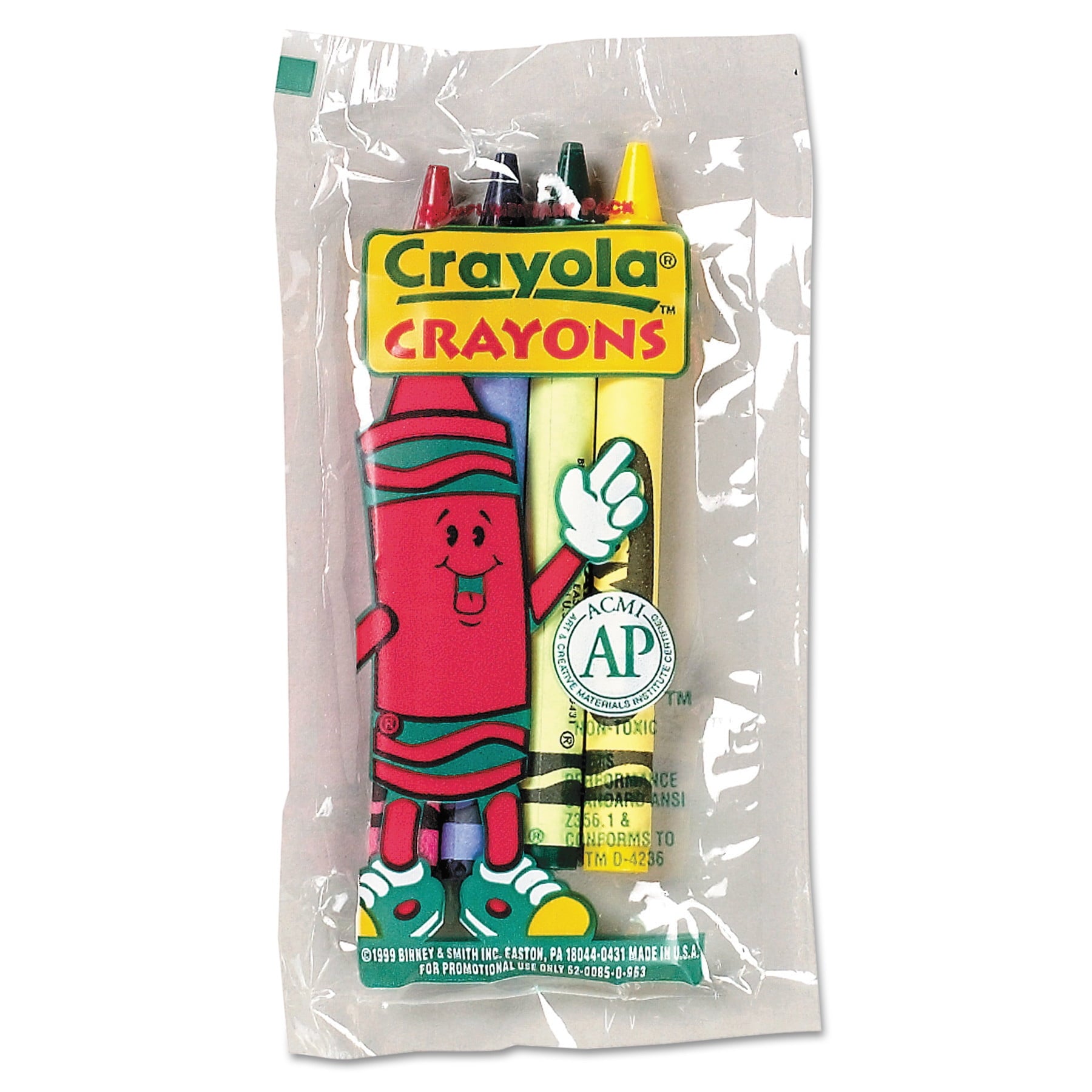 Crayola Classic Color Pack Crayons, Cello Pack, 4 Colors, 4/Pack, 360 Packs/Carton