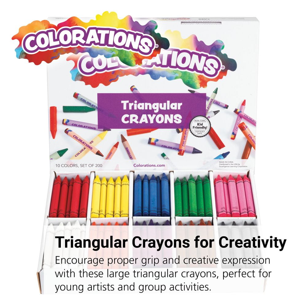 Colorations Large Triangular Crayons Value Pack - Set of 200
