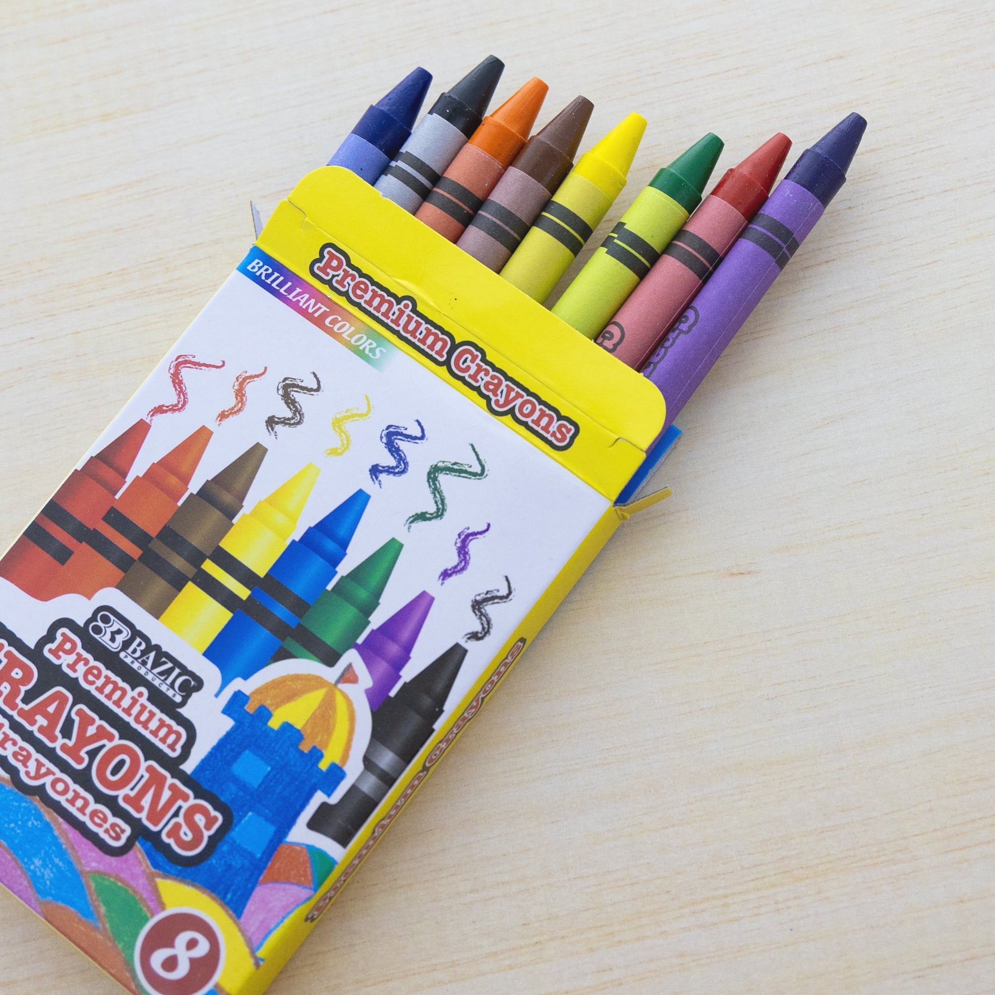 BAZIC 8 Color Premium Crayons [2516]