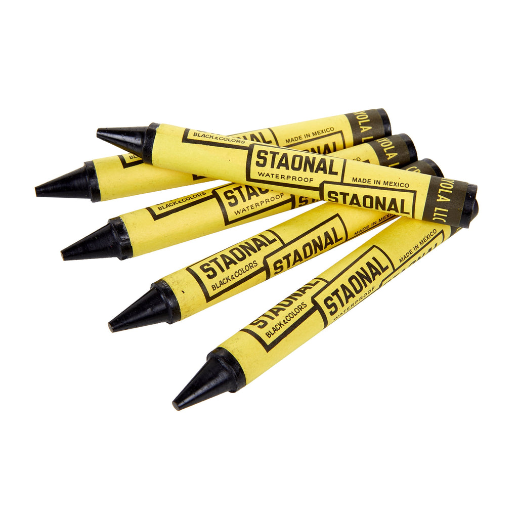 Crayola Staonal Marking Crayons, Black, 8 Per Pack, 6 Packs