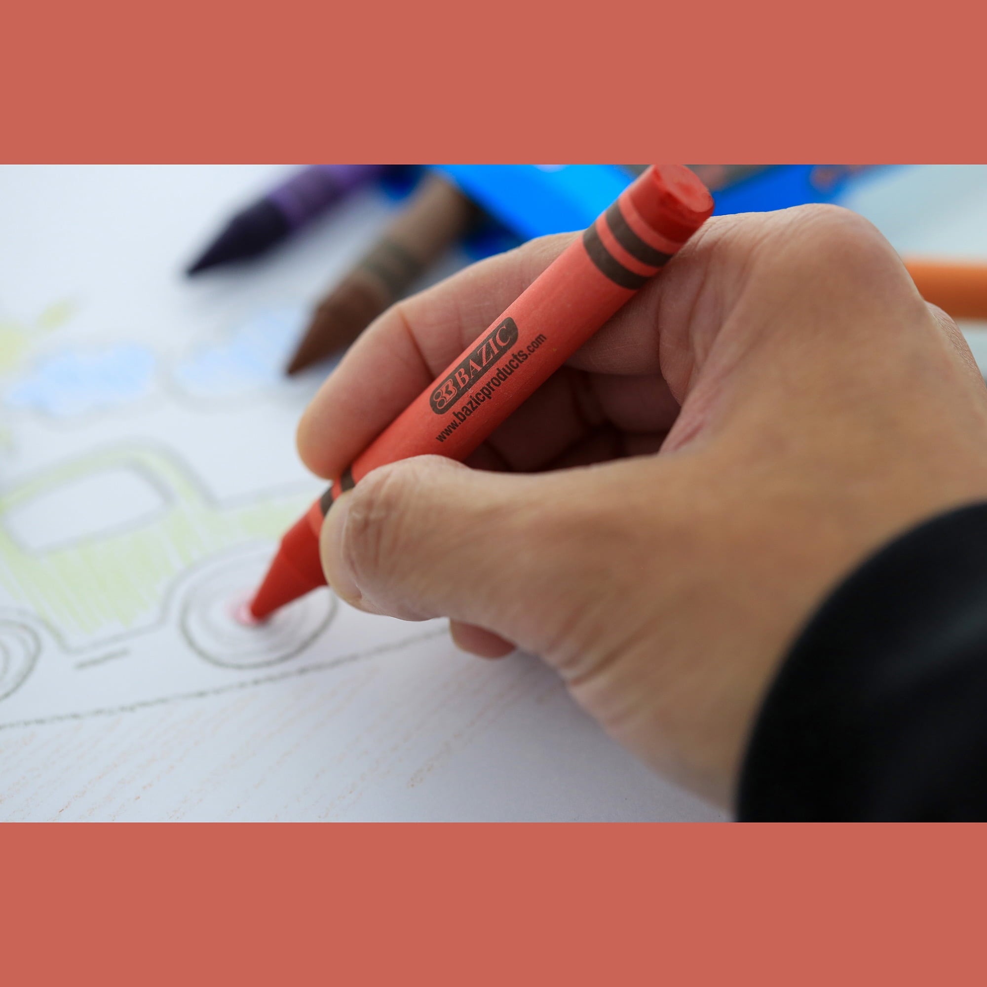 BAZIC 8 Color Premium Jumbo Crayons [2518]